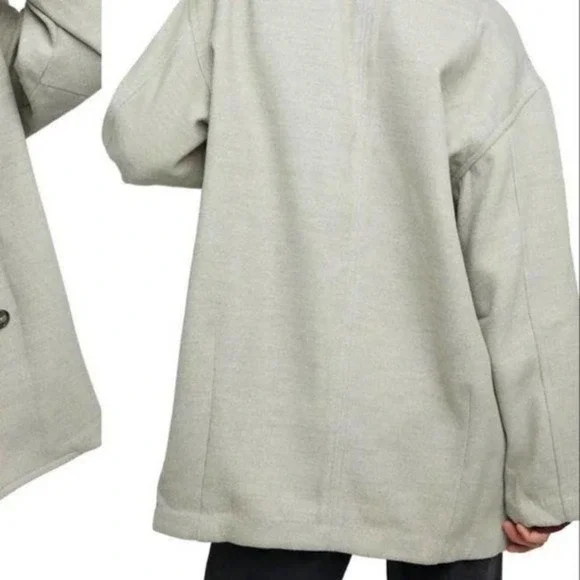 Free People Women’s Hannah Super Soft Slouchy Blazer Jacket Washed Oregano Sz L - Picture 5 of 7